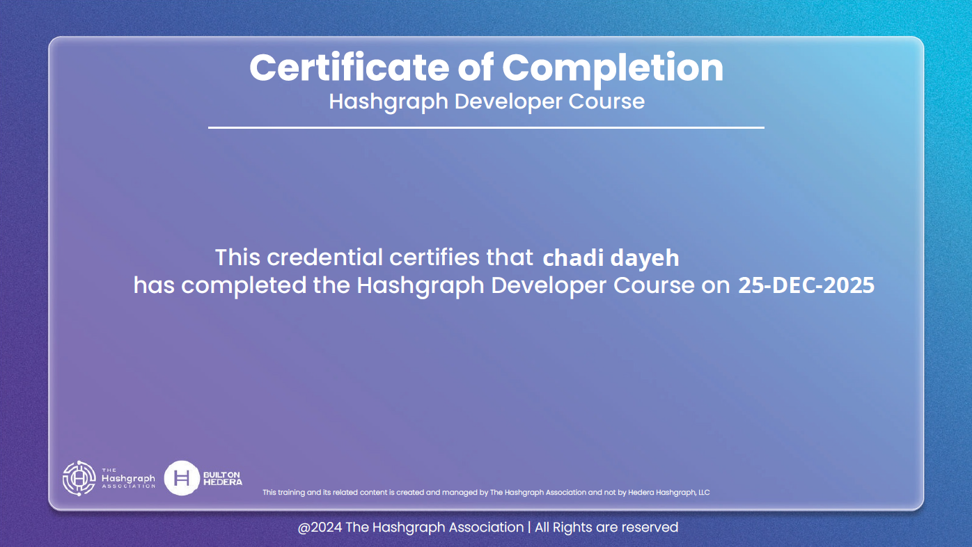 Hashgraph Developer Course